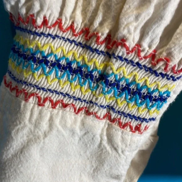 VINTAGE Gisela 1970s Mexican embroidered blouse medium Boho - Picture 5 of 7